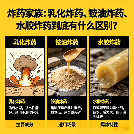 横栏镇炸药家族：乳化炸药、铵油炸药、水胶炸药到底有什么区别？